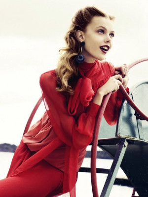 Swedish fashion model Frida Gustavsson portrays a gorgeous 1940s ...