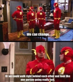 Funny Big Bang Theory Pictures - Dressed as the flash