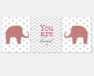 Baby Wall Art Quote Print PERSONALIZED - Three Prints Set - Elephants ...