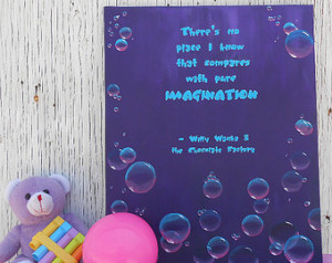 Willy Wonka Quote, Pure Imagination Hand Painted Canvas, Whimsical ...