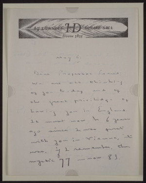 ... Holograph letter, 1939. Manuscript Division . Library of Congress (58