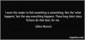 want the reader to feel something is astonishing. Not the 'what ...