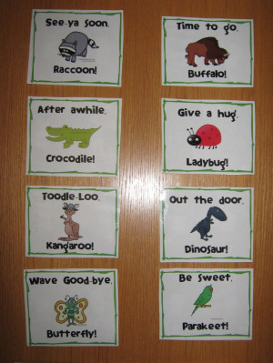 Good-bye sayings (thinking of you, Marcia!)