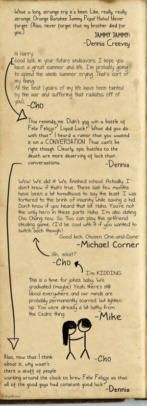 Harry Potter's Friends Sign His Hogwarts Yearbook