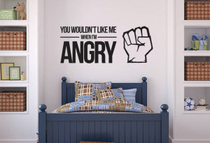 Incredible Hulk 'When I'm angry' Quote Wall Sticker Vinyl