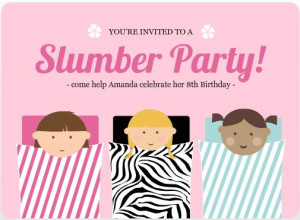 Pink Sleeping Bag Slumber Party Invitation Slumber party movies