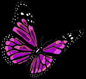 Purple Butterflies Flying