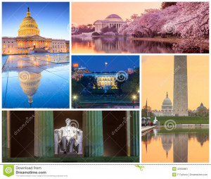 Stock Photo: Washington DC famous landmarks picture collage