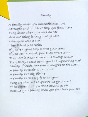 Poems About Family Love And Support Poems about family love and