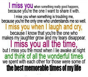 you when something really good happens, because you're the one I want ...