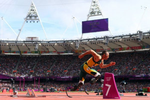 ... athlete to compete at the Olympics with prosthetic legs. (Getty Images
