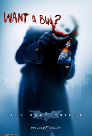 Budweiser ad from the Dark Knight - Want a Bud? - great visual beer ...