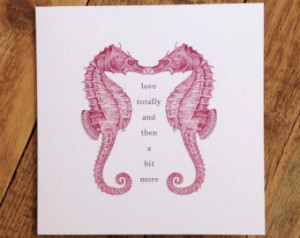 Seahorse Love Card - Can Be Personalized (GC025)