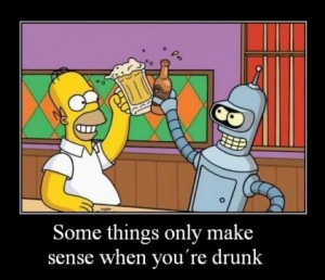All Graphics » Homer and Bender drinking
