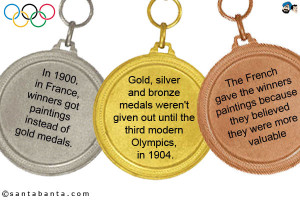 In 1900, in France, winners got paintings instead of gold medals. Gold ...