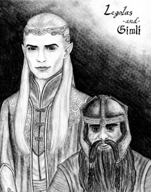 Legolas and Gimli by Theophilia