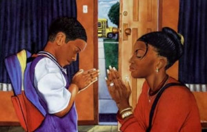 Pray with your children before they get on the bus