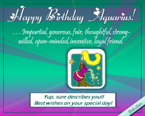Aquarius Birthday Card...