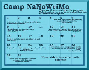 Camp NaNoWriMo Quote Calendar by Unique-Firecracker-4
