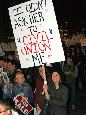 woman makes her support of her marriage, and not civil unions, known ...