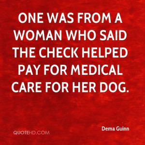 Woman Who Said The Check Halped Pay For Medical Care For Her Dog