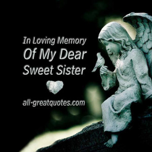 In Loving Memory Cards Sister