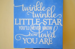 Twinkle Twinkle Little Star Quote Wooden Sign 12 x 12 Wall Decor
