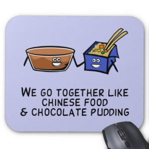 Chinese Food and Chocolate Pudding Mouse Pads
