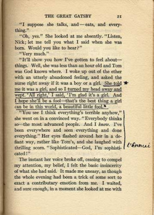 Sylvia Plath's copy of The Great Gatsby: 