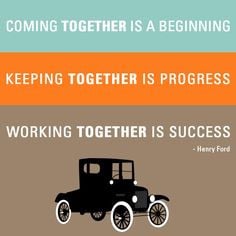 Quote - Henry Ford 'Coming together is a beginning, Keeping together ...