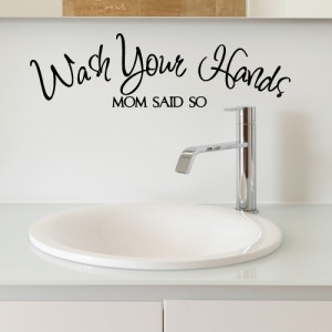 Details about Wash Your Hand Wall Sticker Family Home Quotes ...