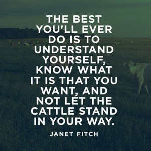 ... you want, and not let the cattle stand in your way. — Janet Fitch