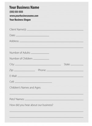 New Customer Information Sheet Template