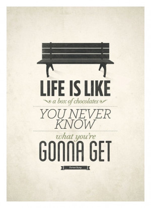 Forrest Gump Life quote poster - Life is like a box of chocolates ...
