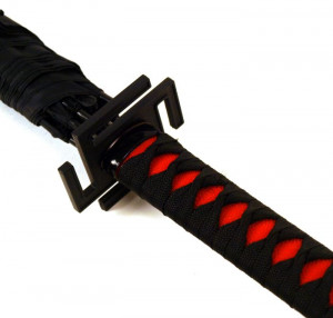... JAPANESE STYLE KIYOMASA SAMURAI SWORD DESIGN UMBRELLA BROLLY BLACK