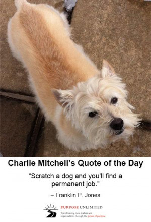Charlie Mitchell's Quote of the Day! “Scratch a dog and you'll find ...