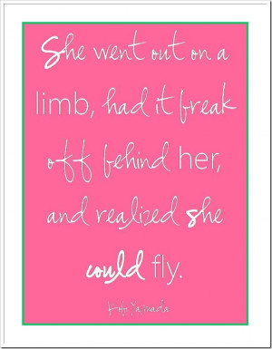 ... had it break off behind her, and realized she could fly.