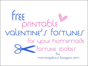 Free Valentines Day Fortune Cookie Printables