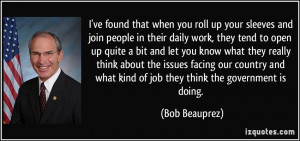 ... what kind of job they think the government is doing. - Bob Beauprez