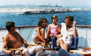 ... at the Kennedy Compound - looking remarkably like aunty Jackie O