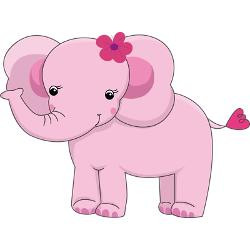 cute_pink_baby_girl_elephant_greeting_card.jpg?height=250&width=250 ...