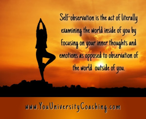 Self-observation is the act of literally examining the world inside of ...
