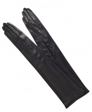 Black Leather Opera Gloves