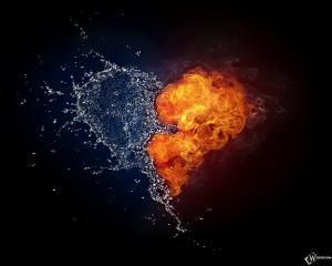 hd Picture, Heart of Fire and Water, Water, Fire, Love, Heart, Mood ...