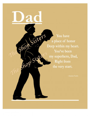 Dad Father Son Father's Day Poem Silhouette Black 8x10 Wall Art Print ...