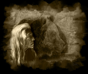 Grizzly-Bear Ferocious; Nez Perce Native American; Digital Oil; ©2013 ...