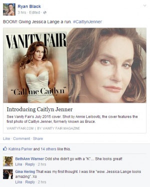 Caitlyn Jenner debut on Vanity Fair (Facebook)
