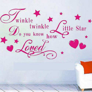 ... » Shop » Bedroom » Twinkle Twinkle Little Star Saying Quotes Pink