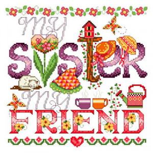 cross stitch pattern Sisters