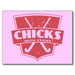 Field Hockey Chicks With Sticks Postcard